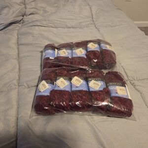 Berroco Chinchilla Yarn - Burgundy Red Plush Skeins (Lot)